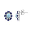 Larimar & Lapis Lazuli Sterling Silver Post Earrings