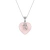 Rose Quartz Sterling Silver Heart Pendant Necklace