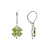 Peridot Sterling Silver Four Leaf Clover Dangle Earrings