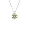 Peridot Sterling Silver Four Leaf Clover Dangle Earrings