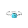 Sterling Silver Square Cushion Ring with Blue Turquoise