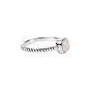 Sterling Silver Mother of Pearl Square Cushion Ring