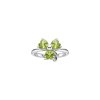 Peridot Sterling Silver Three Leaf Clover Ring