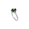 Chrome Diopside & White Zircon Sterling Silver Four Leaf Clover Ring