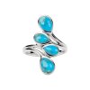 Sterling Silver Turquoise Bypass Ring