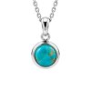 Sterling Silver Round Pendant Necklace