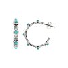 Sterling Silver Turquoise Hoop Earrings