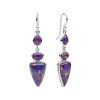 Sterling Silver Purple Turquoise Earrings with