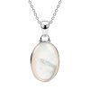 Sterling Silver Mother of Pearl Pendant with Chain 18 Inches