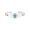 Sterling Silver Blue Kingman Bangle 7.5 Inches