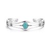 Sterling Silver Blue Kingman Bangle 7.5 Inches