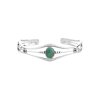 Sterling Silver Green Kingman Bangle  7.5 Inches