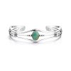 Sterling Silver Green Kingman Bangle  7.5 Inches