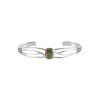 Sterling Silver Green Kingman Bangle  7.5 Inches
