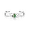 Sterling Silver Green Kingman Bangle  7.5 Inches