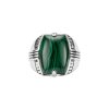 Sterling Silver Malachite Men's Ring
