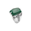 Sterling Silver Malachite Men's Ring