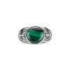 Sterling Silver Malachite Men's Ring