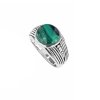 Sterling Silver Malachite Men's Ring
