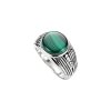 Sterling Silver Malachite Men's Ring