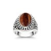 Sterling Silver Tiger's eye Men's Ring