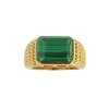 Sterling Silver Malachite Men's Ring over 18K Yellow Gold Plated