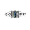 Sterling Silver Azurite Malachite Cuff Bangle 7.5 Inch