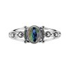Sterling Silver Azurite Malachite Cuff Bangle 7.5 Inch