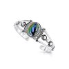 Sterling Silver Azurite Malachite Cuff Bangle 7.5 Inch
