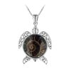 Sterling Silver Ammonite Shell Turtle Pendant With Chain 18 Inches