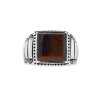 Sterling Silver Tiger's Eyes Men's Ring