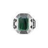 Sterling Silver Malachite Men's Ring