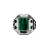 Sterling Silver Malachite Men's Ring