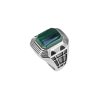 Sterling Silver Malachite Men's Ring