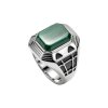 Sterling Silver Malachite Men's Ring