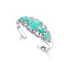 Sterling Silver Blue Kingman Turquoise Cuff Bangle 7.5 Inches