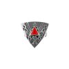 Sterling Silver Coral Shield Ring