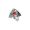 Sterling Silver Coral Shield Ring