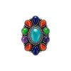 Sterling Silver Multi-Color Stones Ring