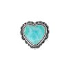 Sterling Silver Larimar Heart  Ring