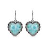 Sterling Silver Larimar Heart  Earrings