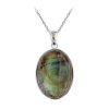 Sterling Silver Labradolite Pendant with Chain 18 Inches