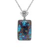 Sterling Silver Purple Turquoise  Pendant with Chain 18 Inches