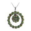 Sterling Silver Green Kingman Turquoise Pendant With Chain 18 Inches