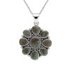 Sterling Silver Green Kingman Turquoise Pendant With Chain 18 Inches