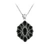 Sterling Silver Black Onyx Pendant With Chain 18 Inches