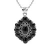 Sterling Silver Black Onyx Pendant With Chain 18 Inches