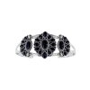 Sterling Silver Black Onyx Cuff Bangle 7.5 Inch