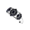Sterling Silver Black Onyx Cuff Bangle 7.5 Inch
