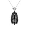 Sterling Silver Black Onyx Pendant With Chain 18 Inches